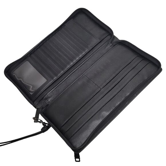 Tumi Black Leather Wristlet Wallet - Picture 6 of 7
